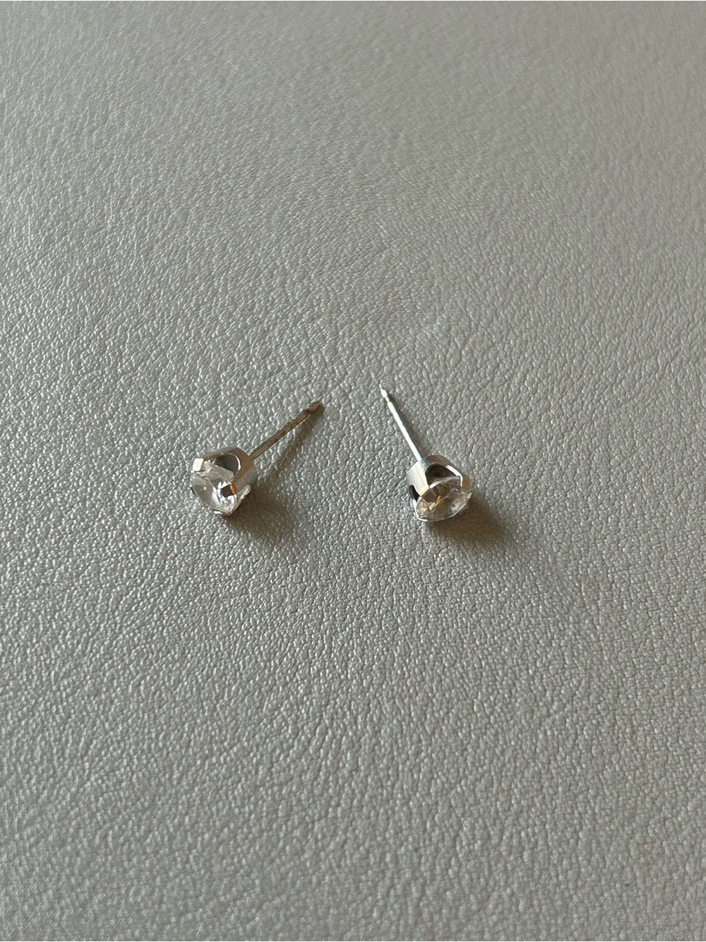 14K White Gold CZ Stud Earrings - Women Jewelry